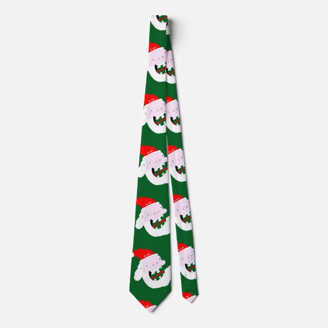 Silly goofy Santa Claus cartoon face  Tie (Front)