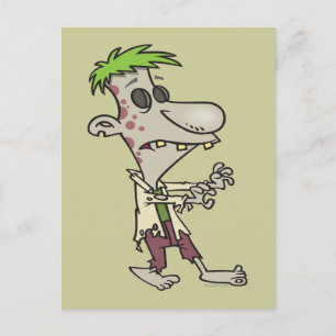silly goofy zombie cartoon character postcard