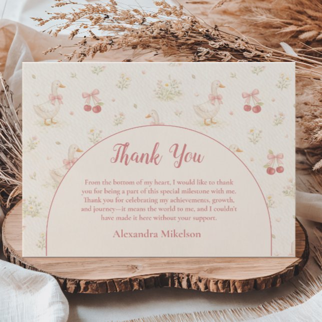 Silly Goose 1st Birthday Baby Shower Thank You Card (Creator Uploaded)