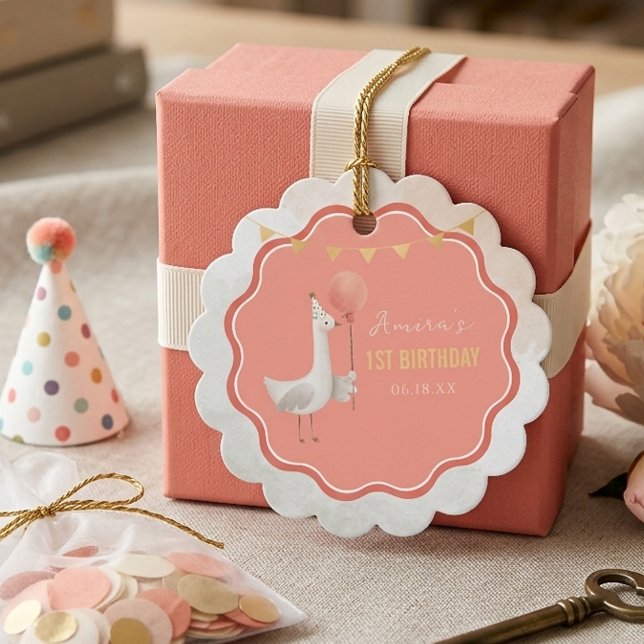 Silly Goose 1st Birthday Favour Tag Personalised (Creator Uploaded)