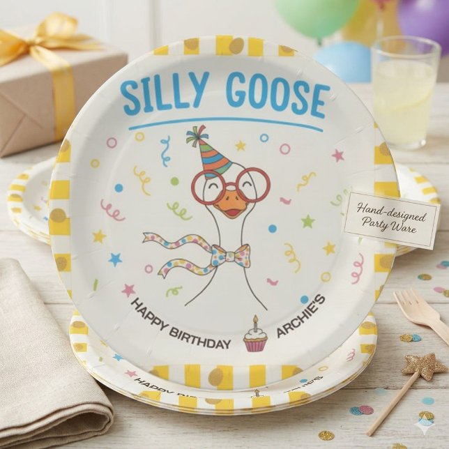 Silly Goose 1st Birthday Paper  Plate (Creator Uploaded)