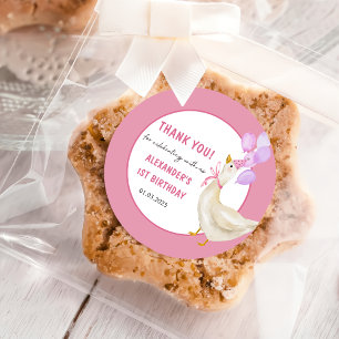 Silly Goose 1st Birthday Party Classic Round Stick Classic Round Sticker