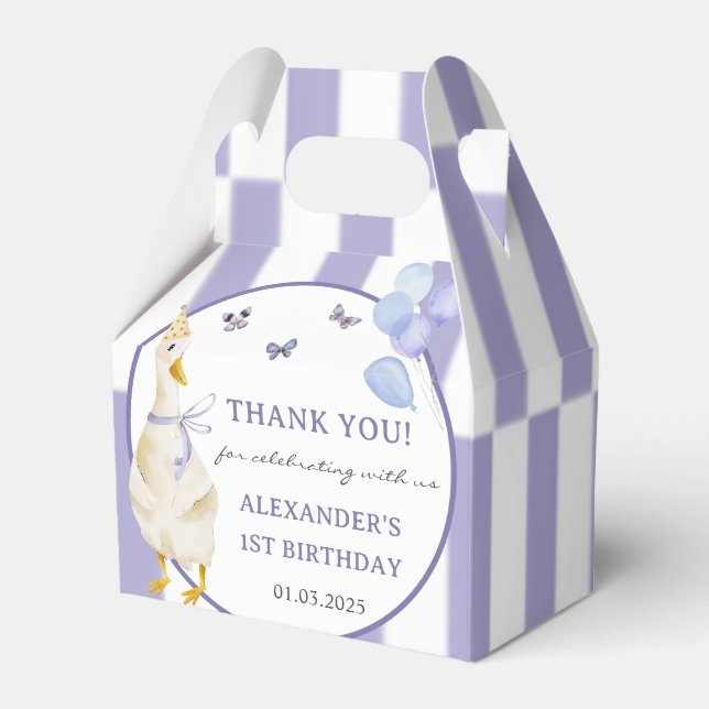 Silly Goose 1st Birthday Party  Favour Box (Front Side)