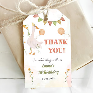 Silly Goose 1st Birthday Party Gift Tags