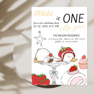 Silly Goose 1st Birthday Party Invitation
