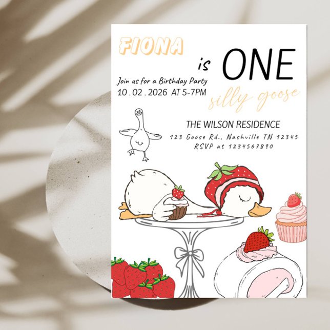 Silly Goose 1st Birthday Party Invitation (Creator Uploaded)