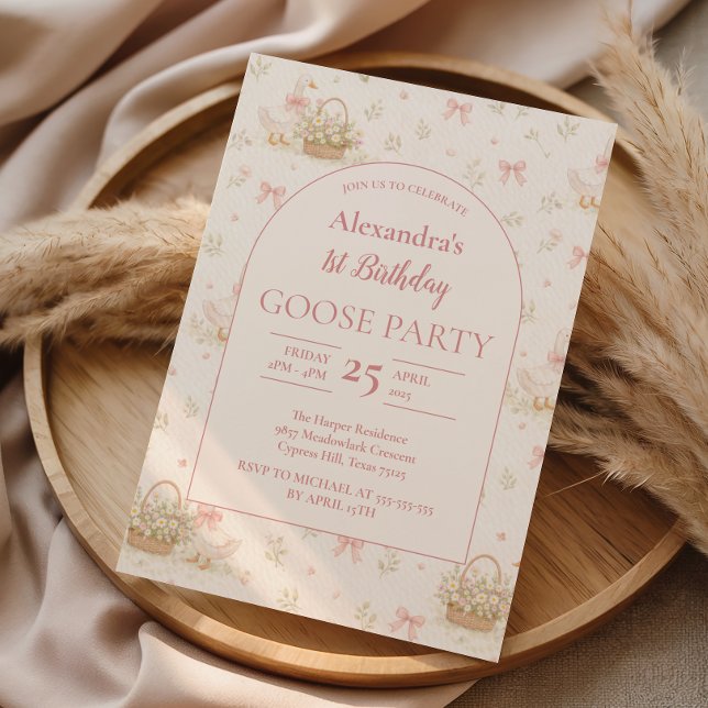 Silly Goose 1st Birthday Party Invitation (Creator Uploaded)
