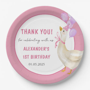 Silly Goose 1st Birthday Party Paper Plate