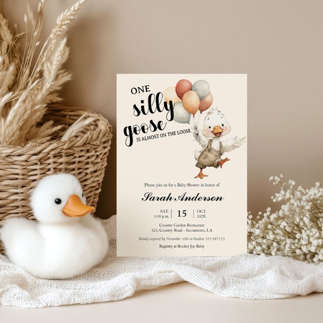 Silly Goose almost on the loose Baby shower Invitation (Creator Uploaded)