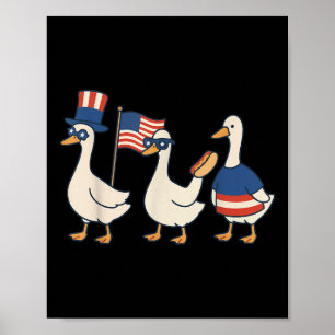 Silly Goose American Flag Funny Meme 4th Of July P Poster