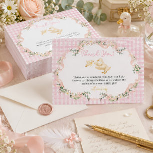 Silly Goose Baby Girl Baby Shower Thank You Card