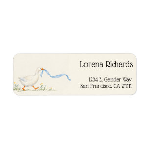 Silly Goose Baby Shower Blue Ribbon Return Address