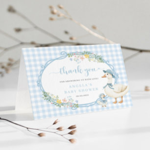Silly Goose Baby Shower Blue Thank You Card