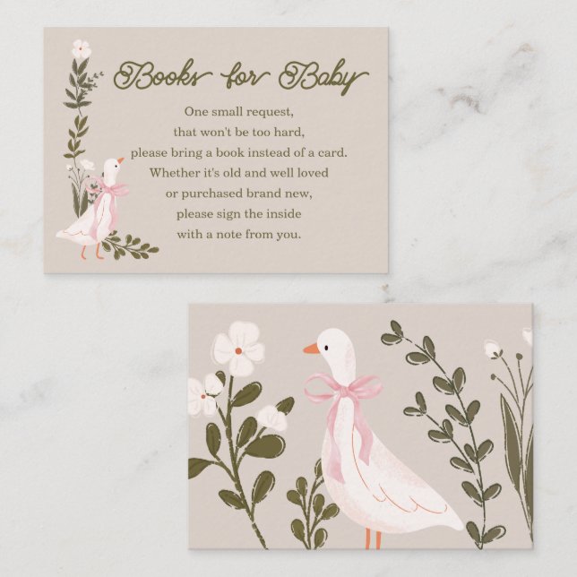 Silly Goose  Baby Shower Books for Baby Cards (Front/Back)