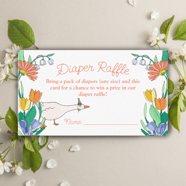 Silly Goose Baby Shower Diaper Raffle Enclosure Card (Creator Uploaded)