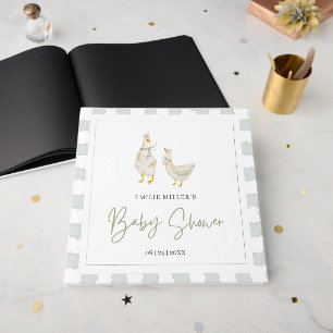 Silly Goose Baby Shower Gender Neutral Gingham Guest Book