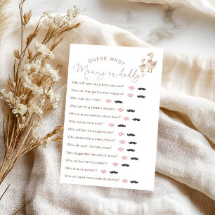 Silly Goose Baby Shower "Guess Who" Game