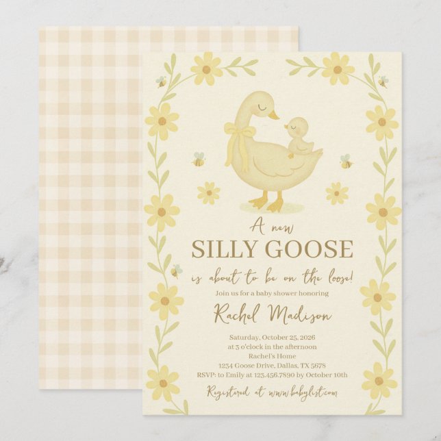 Silly Goose Baby Shower Invitation (Front/Back)
