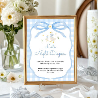 Silly Goose Baby Shower | Late Night Diapers Sign