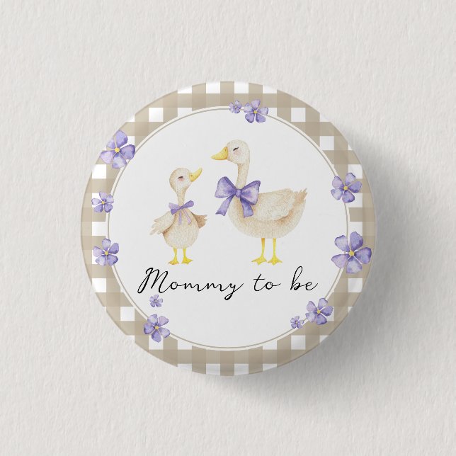 Silly Goose Baby Shower - Mummy to be 3 Cm Round Badge (Front)