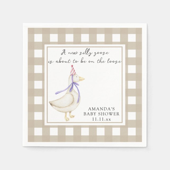 Silly Goose Baby Shower  Napkin (Front)