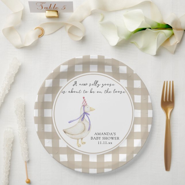 Silly Goose Baby Shower  Paper Plate (Wedding)