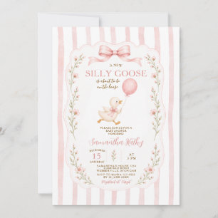 Silly Goose Baby Shower Stripes Invitation