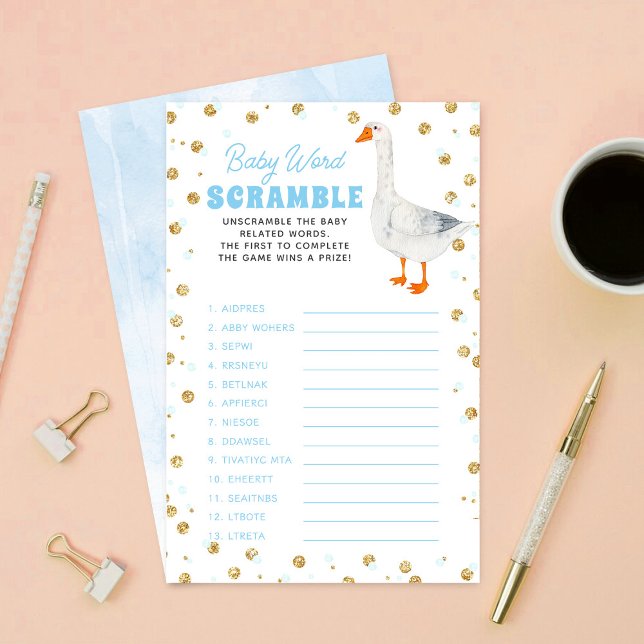 Silly Goose Baby Shower Word Scramble Game (Creator Uploaded)