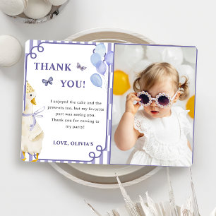 Silly Goose Birthday Party Photo Thank You Card