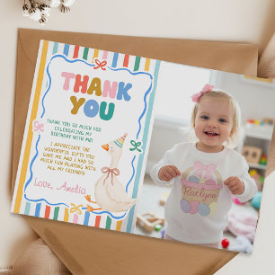 Silly Goose Birthday Photo Thank You Card