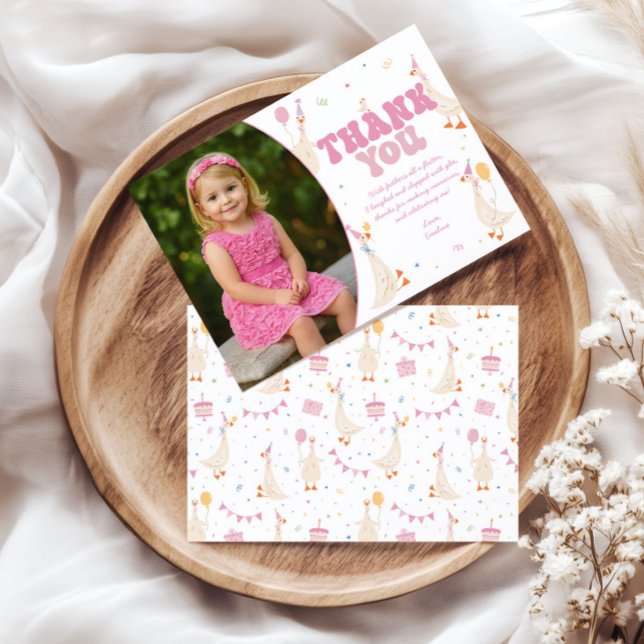 Silly Goose Birthday Thank You Card Girl Pink  (Creator Uploaded)
