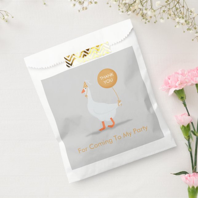 Silly Goose Birthday Thank You Grey and Yellow Favour Bags (Sealed)