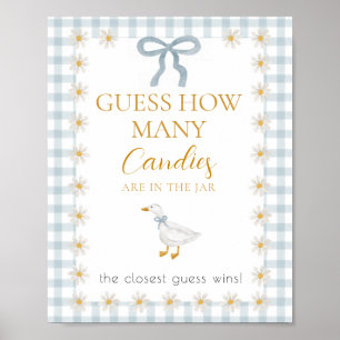 Silly Goose Blue Baby Shower Guess How Many  Poster