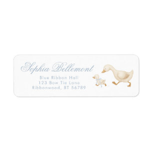 Silly Goose Blue Baby Shower Return Address