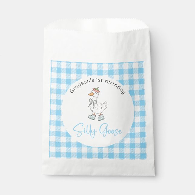 Silly Goose Blue Birthday Favour Bags (Front)