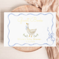 Silly Goose Blue Bow Baby Shower