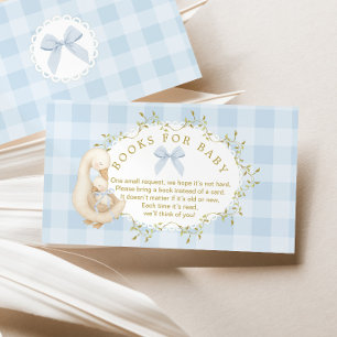 Silly Goose Blue Bow Gingham Books for baby ticket Enclosure Card