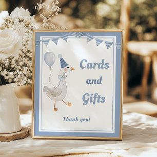 Silly Goose Blue Boy Birthday Cards and Gifts Poster