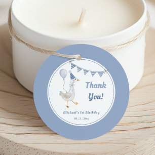 Silly Goose Blue Boy Birthday  Favour Tags