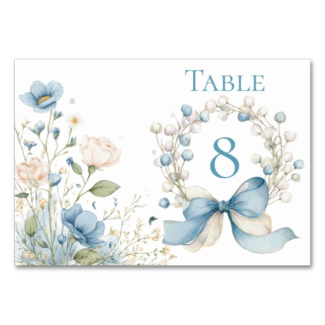 Silly Goose Blue Ribbon Table Card (Front)