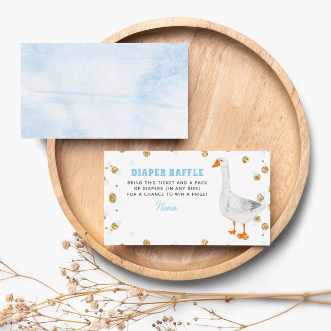 Silly Goose Blue Watercolor Baby Shower Diaper Enclosure Card (Creator Uploaded)