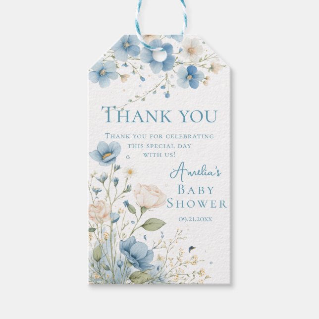 Silly Goose Blue Wildflower Gift Tag (Front)