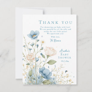 Silly Goose Blue Wildflower Thank You Card