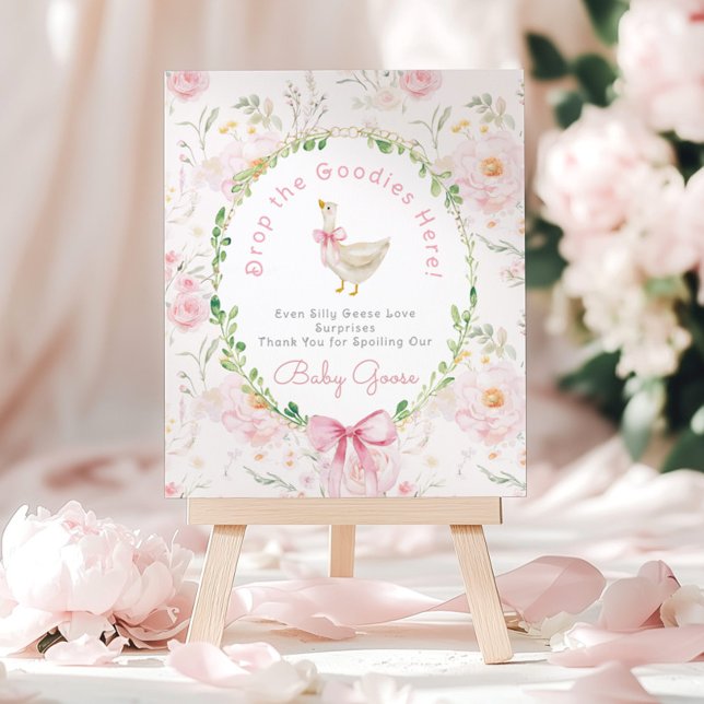 Silly Goose Blush pink Gifts table Whimsical Poster (Creator Uploaded)