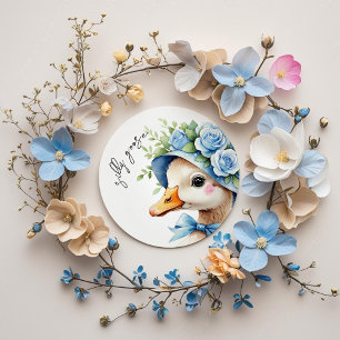 Silly Goose Boy Birthday baby shower Classic Round Sticker