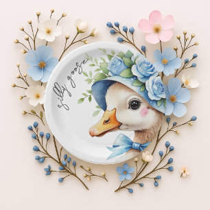Silly Goose Boy Birthday baby shower Paper Plate