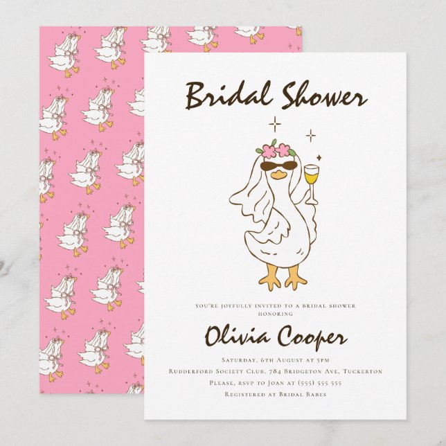 Silly Goose Bridal Shower Invitation (Front/Back)