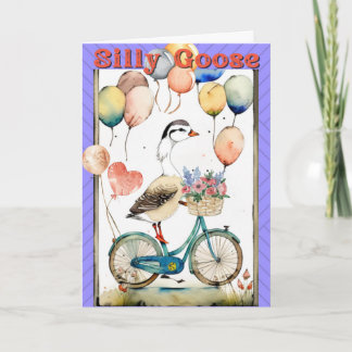 Silly Goose Card Balloons Greetings Card Birthday 