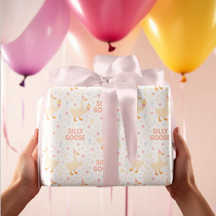 Silly Goose   Colorful Confetti Fun  Wrapping Paper