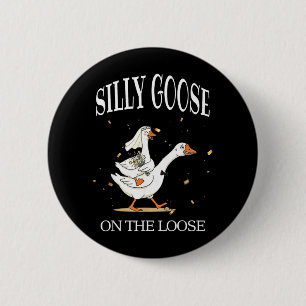 Silly Goose Couple On The Loose Wedding Fun 6 Cm Round Badge